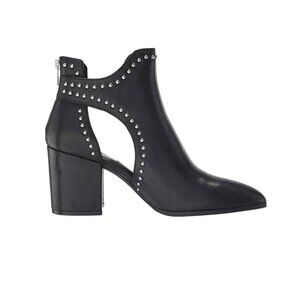 Steve Madden Justice Stud Boots Size 6.5 Black Leather Moto Booties Boho Biker